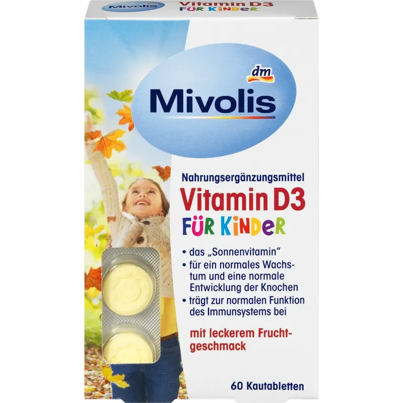 Vitamina D3 pentru copii, tablete masticabile 60 buc., 51 g