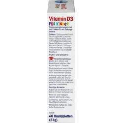 Vitamina D3 pentru copii, tablete masticabile 60 buc., 51 g