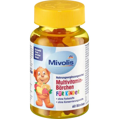 Ursuleți multivitaminici pentru copii Gumii cu fructe, 60 buc., 120 g
