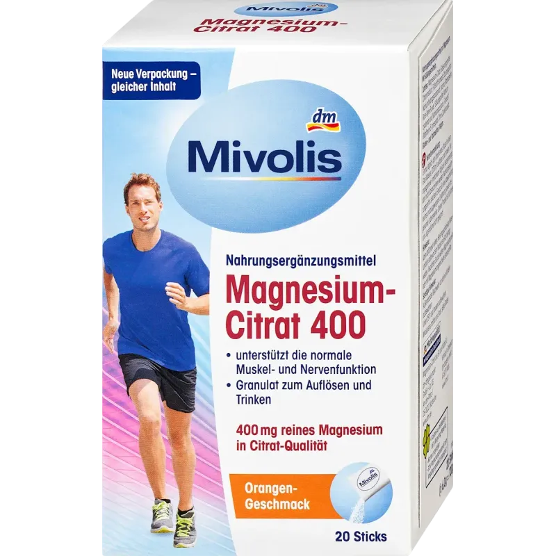 Citrat de magneziu, granule 20 de batoane, 120 g