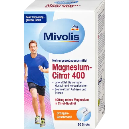 Citrat de magneziu, granule 20 de batoane, 120 g