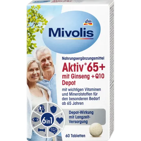 Active 65+ cu Ginseng + Q10 Depot 60 buc, 51 g