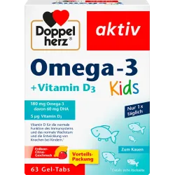 Comprimate cu gel Omega-3 pentru copii, 63 de bucăți, 81,9 g