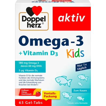 Comprimate cu gel Omega-3 pentru copii, 63 de bucăți, 81,9 g