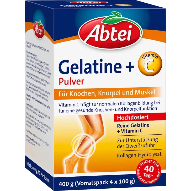 Pudră de gelatină + vitamina C (40 de porții), 400 g