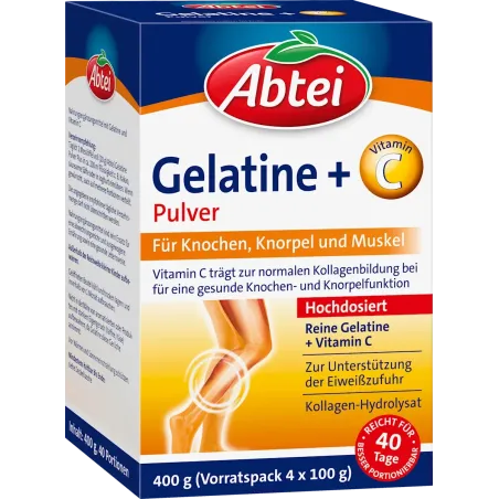 Pudră de gelatină + vitamina C (40 de porții), 400 g