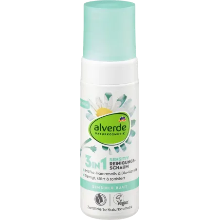 Spumă de curățare 3 în 1 pentru ten sensibil, 150 ml