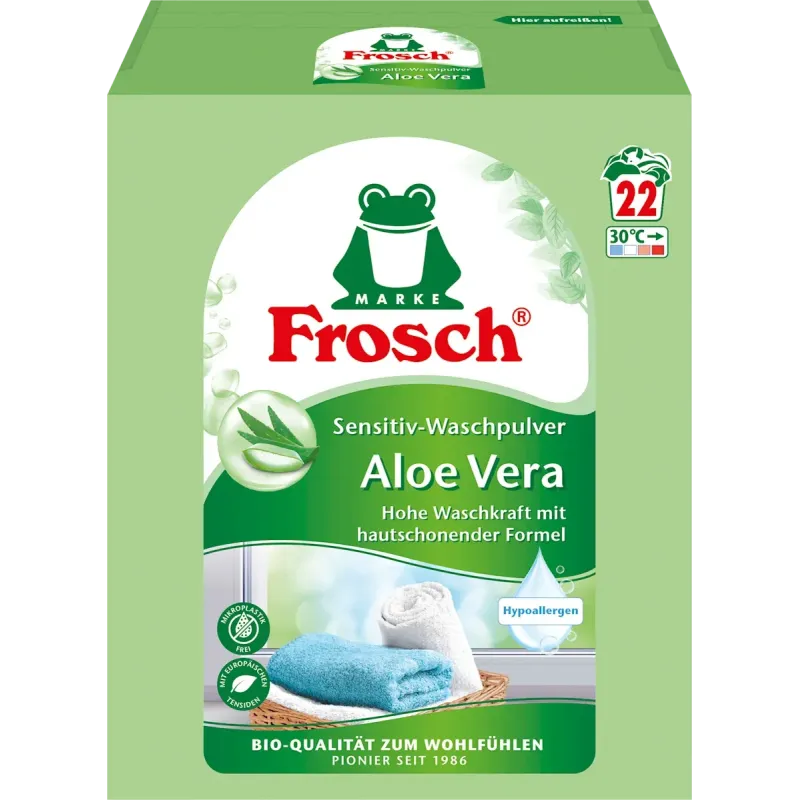 Detergent pudră puternic Aloe Vera Sensitive, 22 WL