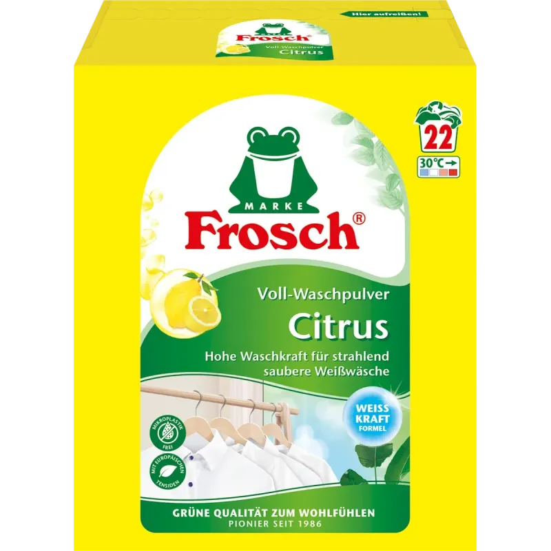 Detergent pudră puternic cu aromă de citrice, 22 W
