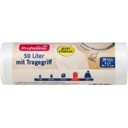 Saci de gunoi 50 l cu mâner de transport, 20 bucăți