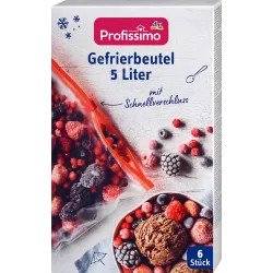 Pungi de congelare 5 l cu sistem de închidere rapidă, 6 bucăți