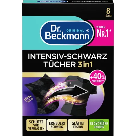 Șervețele umede colorate Negru intens 3 în 1, 8 bucăți