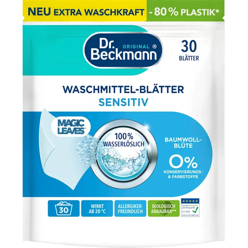 Detergent în foi pentru rufe sensibile, 30 Wl