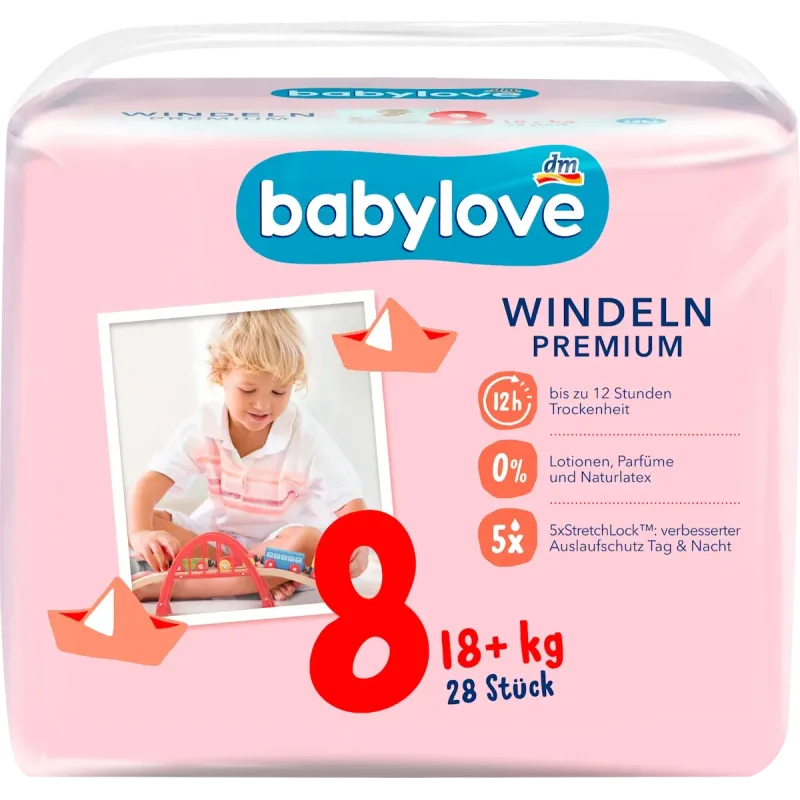 Scutece Premium Mărimea 8 18+ kg, 28 bucăți