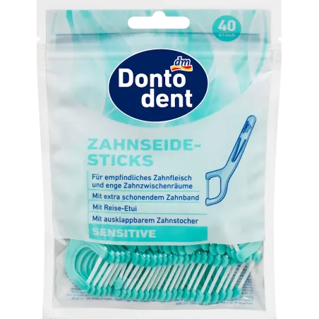 Bețișoare de ață dentară pentru dinți sensibili, 40 bucăți