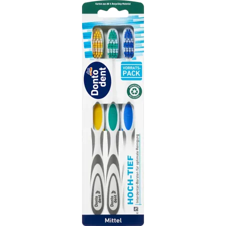 Periuțe de dinți medii, 3 bucăți