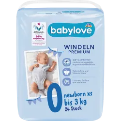 Scutece Premium Mărimea 0 Nou-născuți XS (până la 3 kg), 24 buc