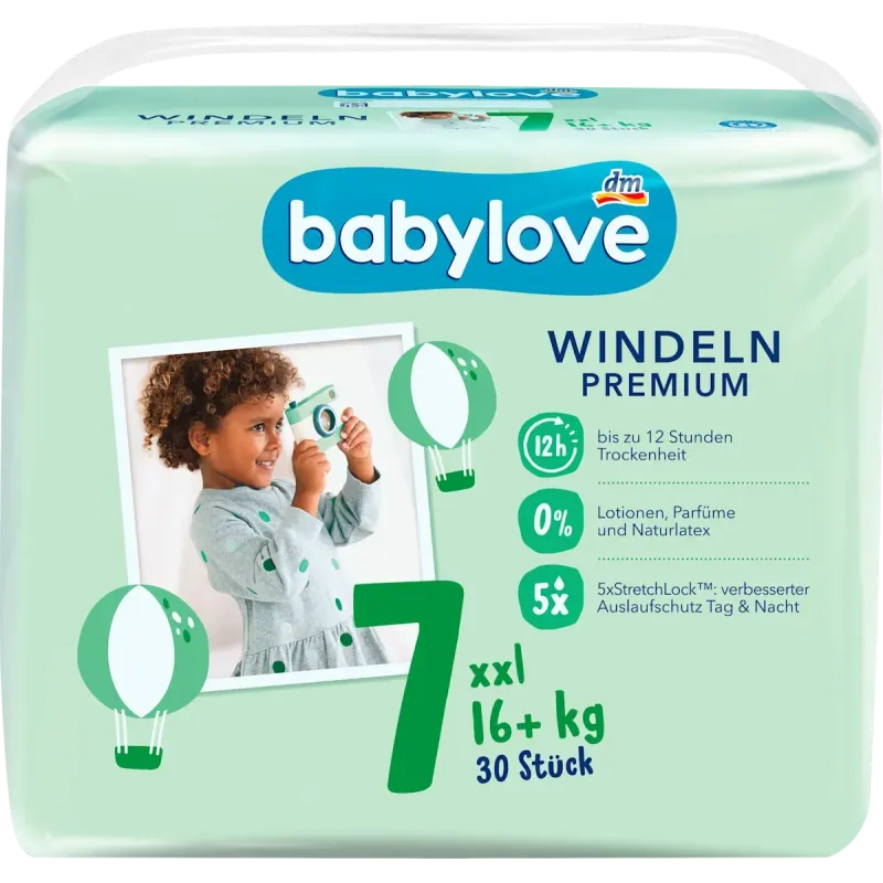 Scutece Premium Mărimea 7 XXL 16+ kg, 30 buc