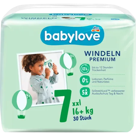 Scutece Premium Mărimea 7 XXL 16+ kg, 30 buc