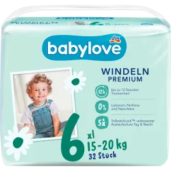 Scutece Premium Mărimea 6, XL, 15-20 kg, 32 buc