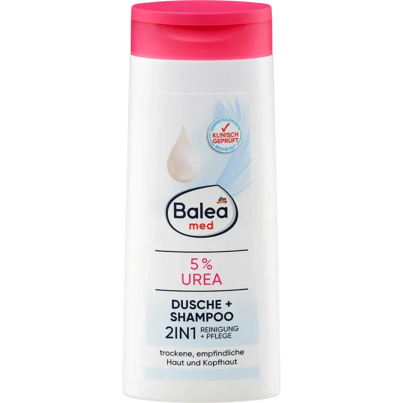 Gel de duș 2 în 1 duș + șampon 5% uree, 300 ml
