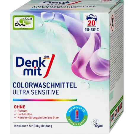 Detergent pudră pentru rufe colorate Ultra Sensitive, 20 Wl