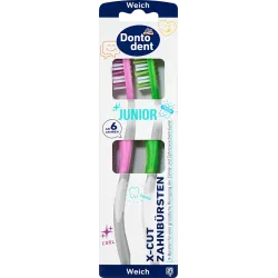 Periuță de dinți Junior X-Cut, moale, 2 bucăți