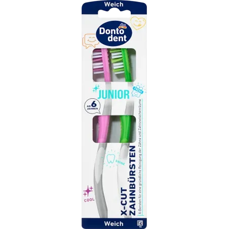 Periuță de dinți Junior X-Cut, moale, 2 bucăți