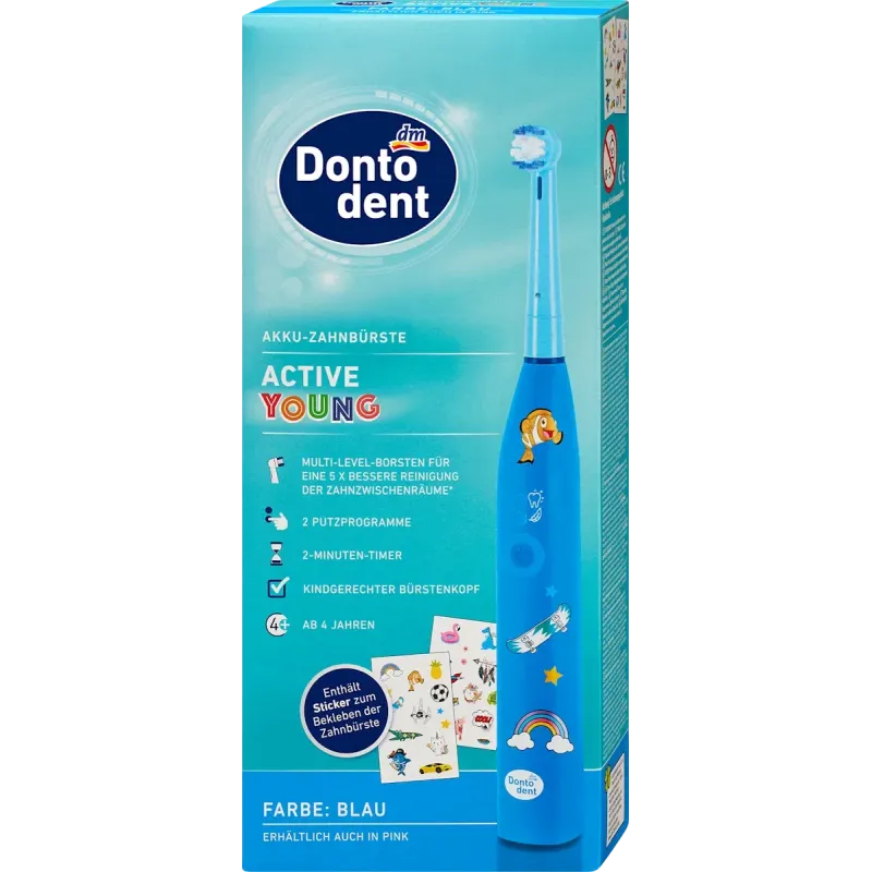 Periuță de dinți electrică pentru copii Active Young, albastră, 1 bucată