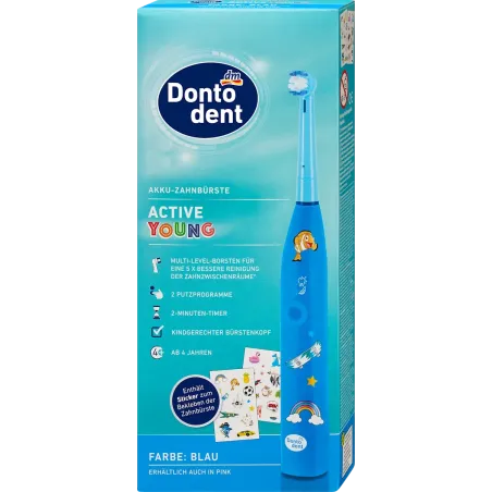 Periuță de dinți electrică pentru copii Active Young, albastră, 1 bucată