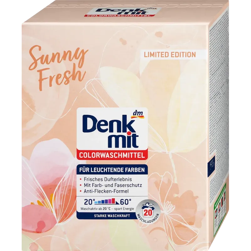 Detergent praf colorat Sunny Fresh, 20 Wl