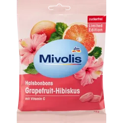 Bomboane pentru gât cu Grapefruit - Hibiscus, 75 g