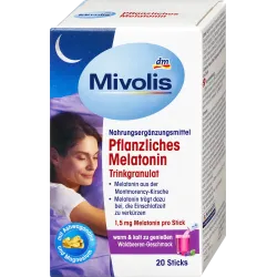 Granule pentru băutură de melatonină pe bază de plante, 20 de pliculețe, 44 g