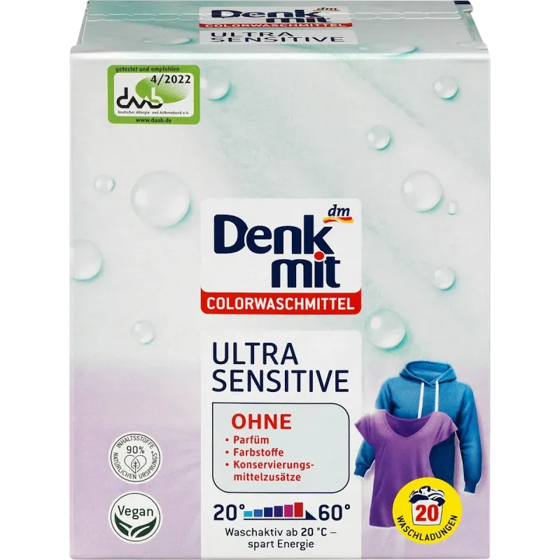 Pulbere Detergent Color Ultra Sensitive, 20 Wl
