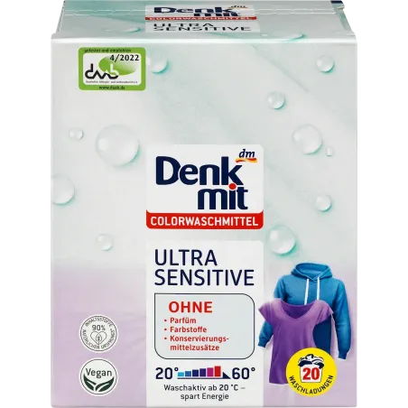 Pulbere Detergent Color Ultra Sensitive, 20 Wl