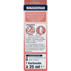 Mini spray pentru odorizant Sweet Love, 25 ml