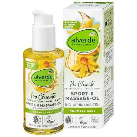 Ulei de corp cu flori de arnică, sport și masaj