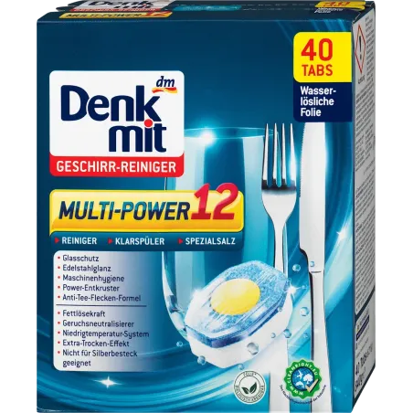 Tabs pentru mașină de spălat vase Multi-Power 12, 40 buc