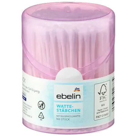 Cutie cu bețișoare de bumbac, 160 bucăți