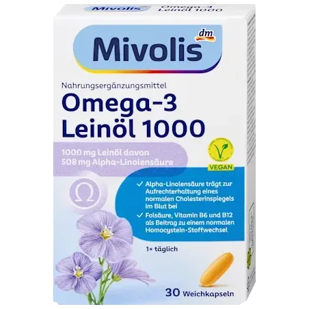 Ulei de in Omega-3 1000 capsule 30 buc, 46,9 g