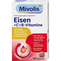 Comprimate cu fier + vitamina C + vitamine B, 40 buc, 24 g