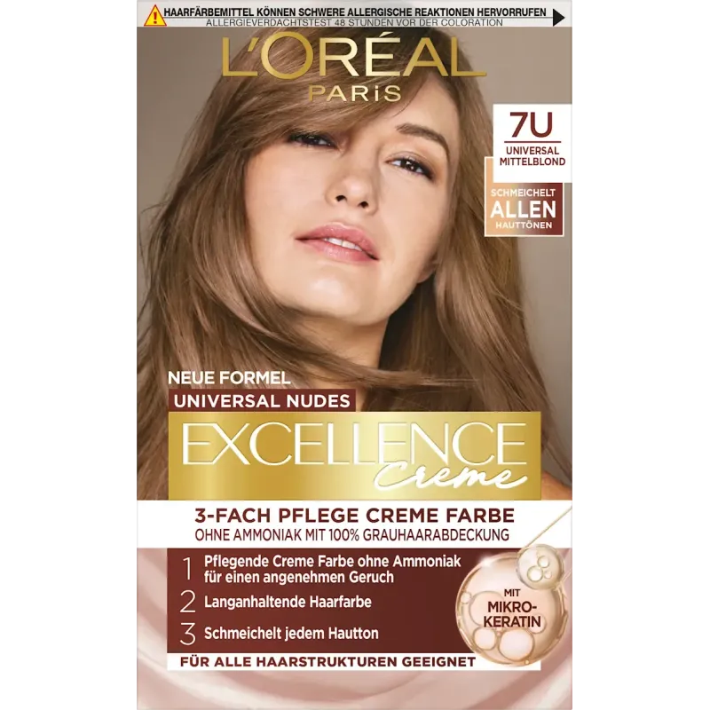 Vopsea de păr Nude 7U Blond Mediu, 1 buc.