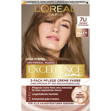 Vopsea de păr Nude 7U Blond Mediu, 1 buc.