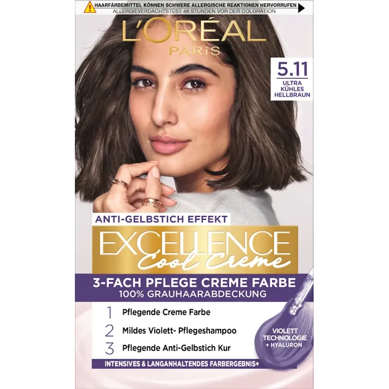 Vopsea de păr Cool Creme 5.11 Ultra Cool Light Brown, 1 buc.