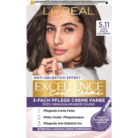 Vopsea de păr Cool Creme 5.11 Ultra Cool Light Brown, 1 buc.