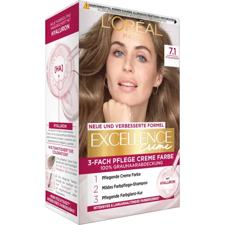 Vopsea de păr 7.1 Blond Mediu Cenușiu, 1 buc.