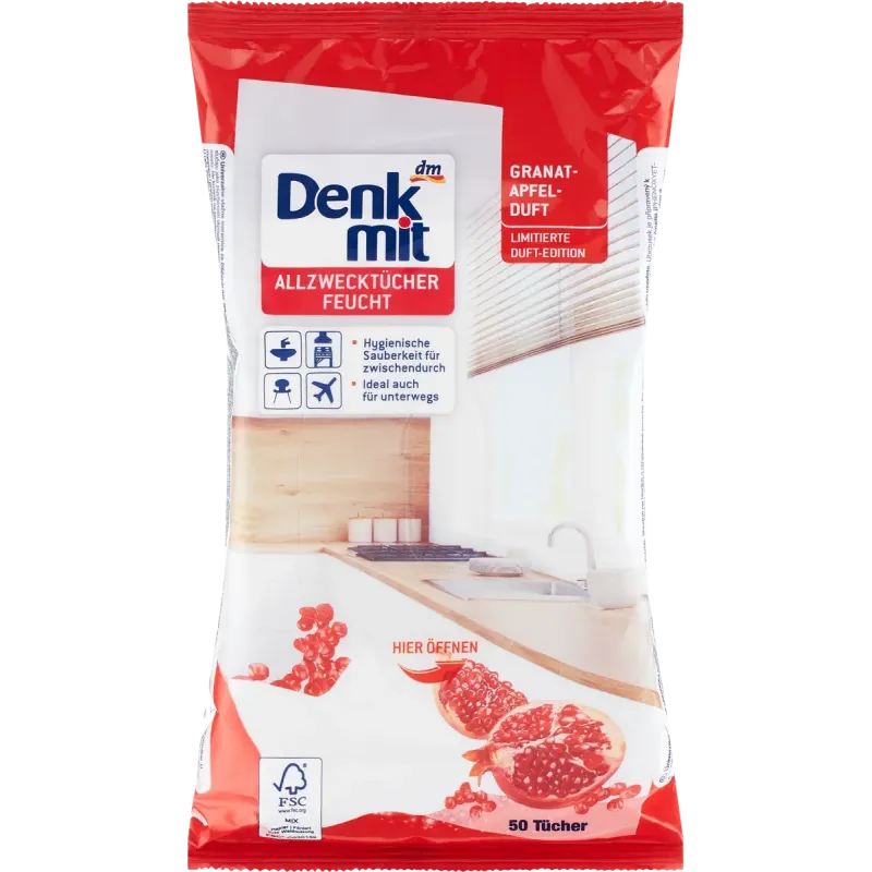 Șervețele umede universale, rodie, 50 buc