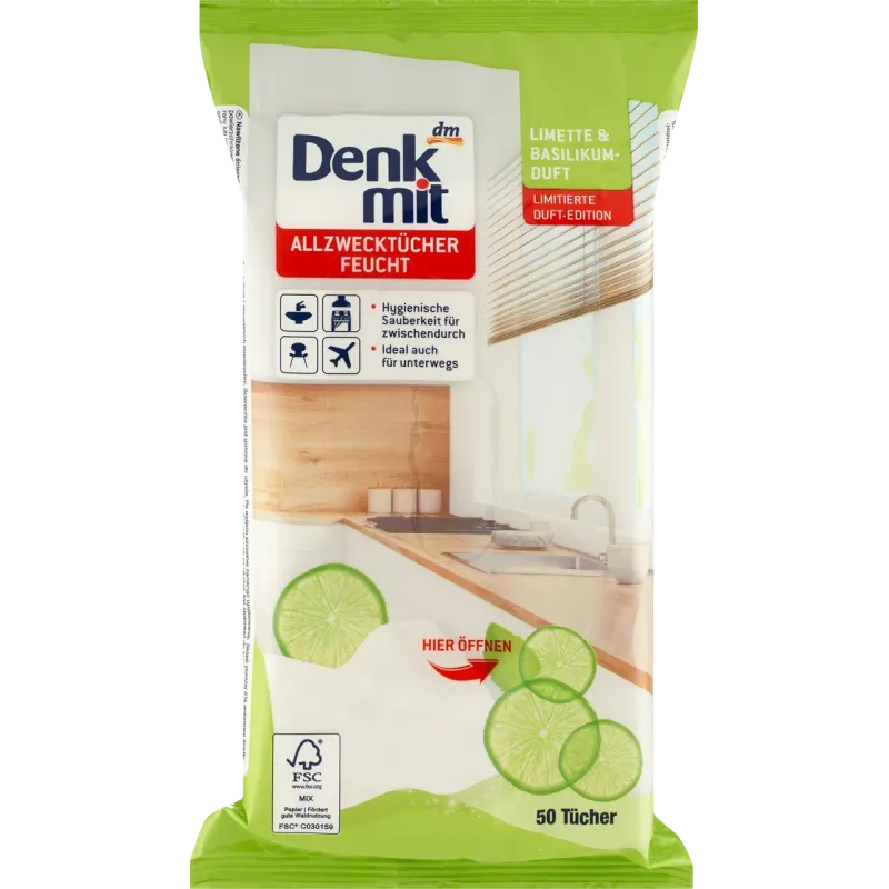 Șervețele umede universale Lime & Busuioc, 50 buc