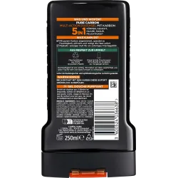 Gel de duș Pure Carbon cu cărbune, acțiune multiplă 5 în 1, 250 ml