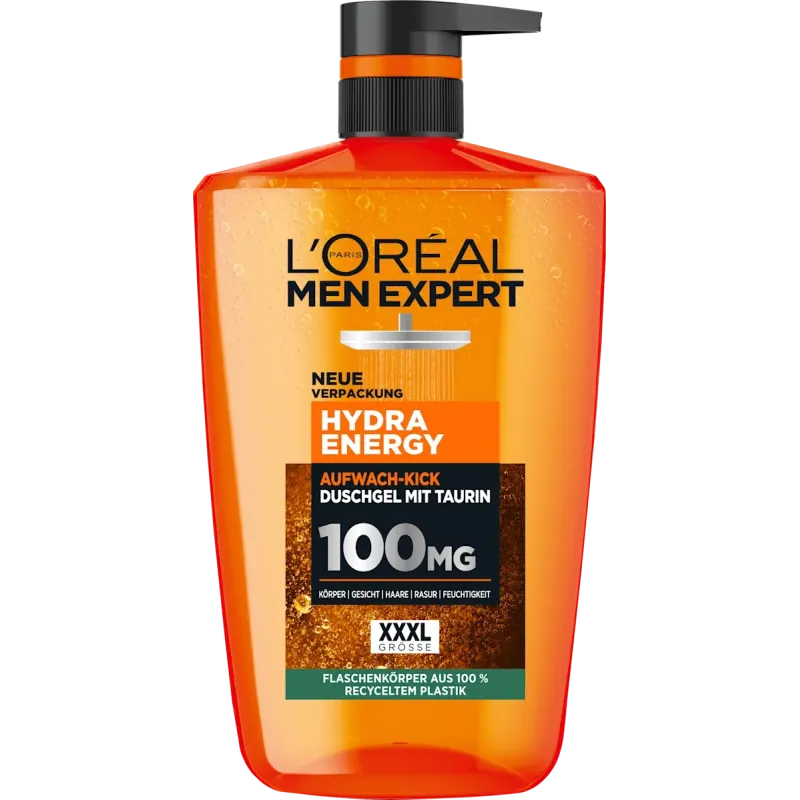 Gel de duș Hydra Energy cu taurină, pentru un plus de energie, 1.000 ml
